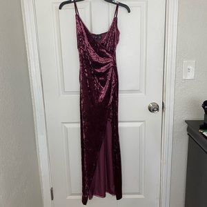 Windsor Burgundy Dress with a Leg slit